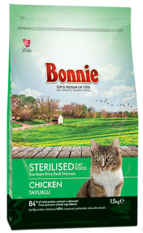 Bonnie Kısırlaştırılmış Tavuklu 1.5 kg Kedi Maması kullananlar yorumlar